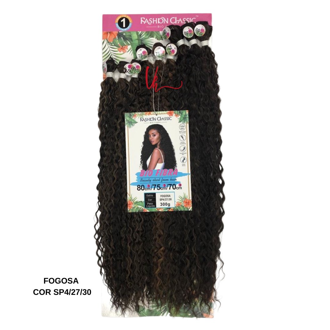 Cabelo Bio fibra Fogosa 80cm cor SP4/27/30 - Atelier Cris Stilus